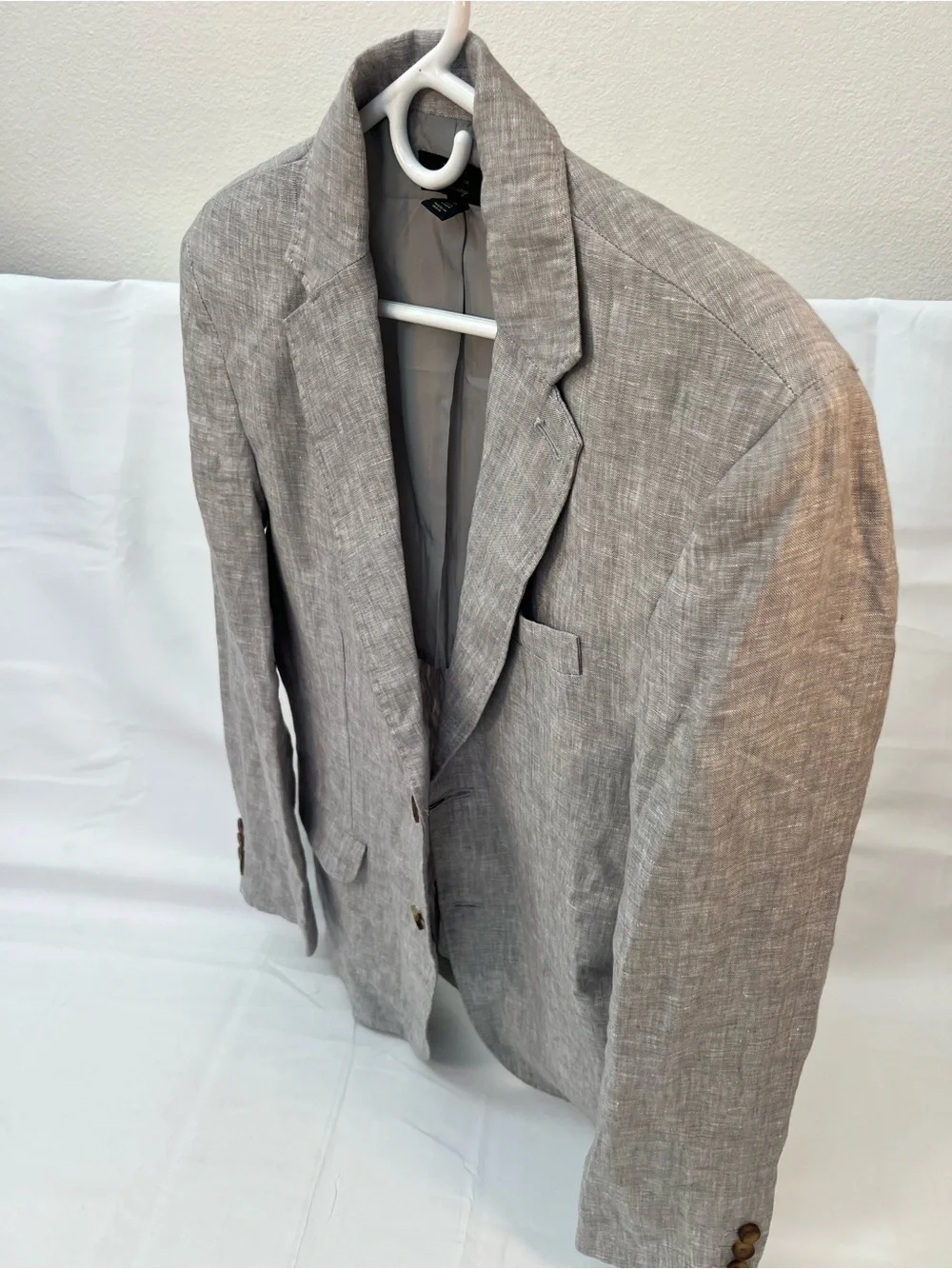 Club Room Light Gray Men's 100% Linen Sport Coat, MEDIUM